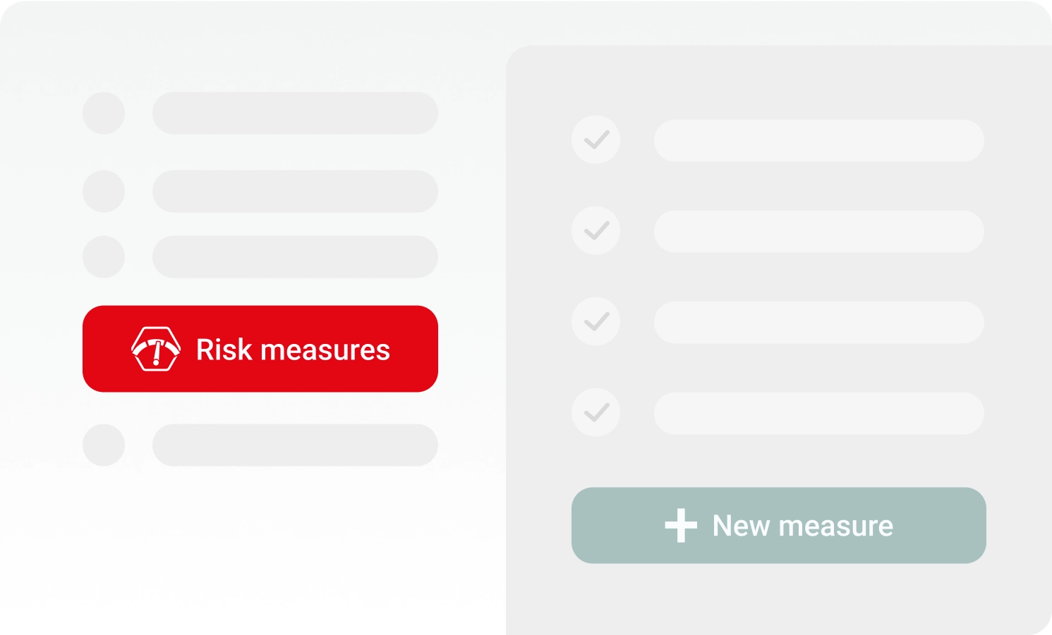 User interface of the Risk Measures category with list of existing measures and button + New measure.